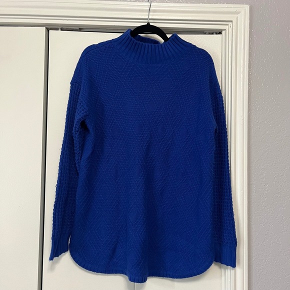 Coldwater Creek Women's Blue Mock Neck Long Sleeve Sweater Knit - Picture 1 of 4
